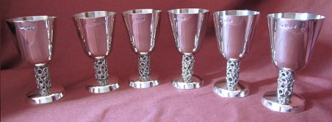 GRAHAM WATLING 6 Silver Goblets