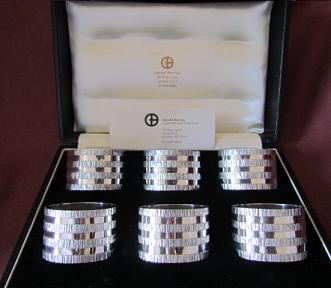 GERALD BENNEY Boxed Set of Silver Napkin Rings 
