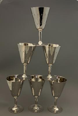 BLUNT & WRAY 6 Silver GOBLETS