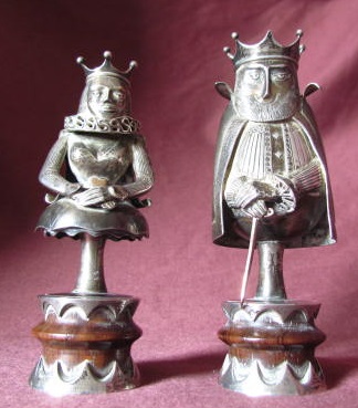 KEITH TYSSEN Pair Silver Chess Pieces 