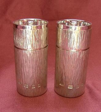 silver peppermills pair by gerald benney