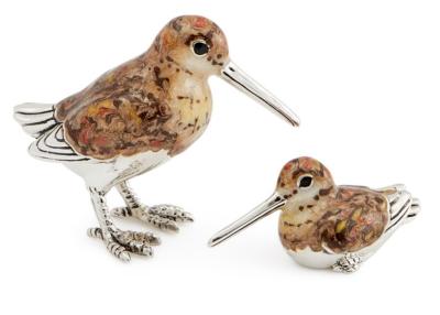 SATURNO Silver and Enamel WOODCOCK / SNIPE